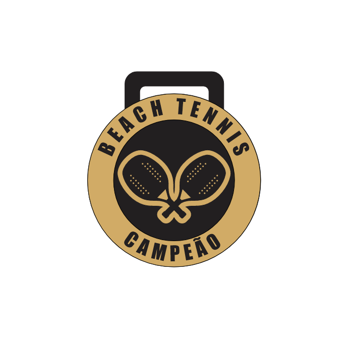 Medalha Beach Tennis 2 camadas de acrílico