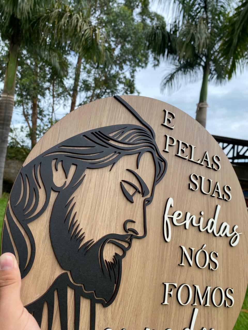 Placa Jesus Cristo - 40X40cm - Imagem 3
